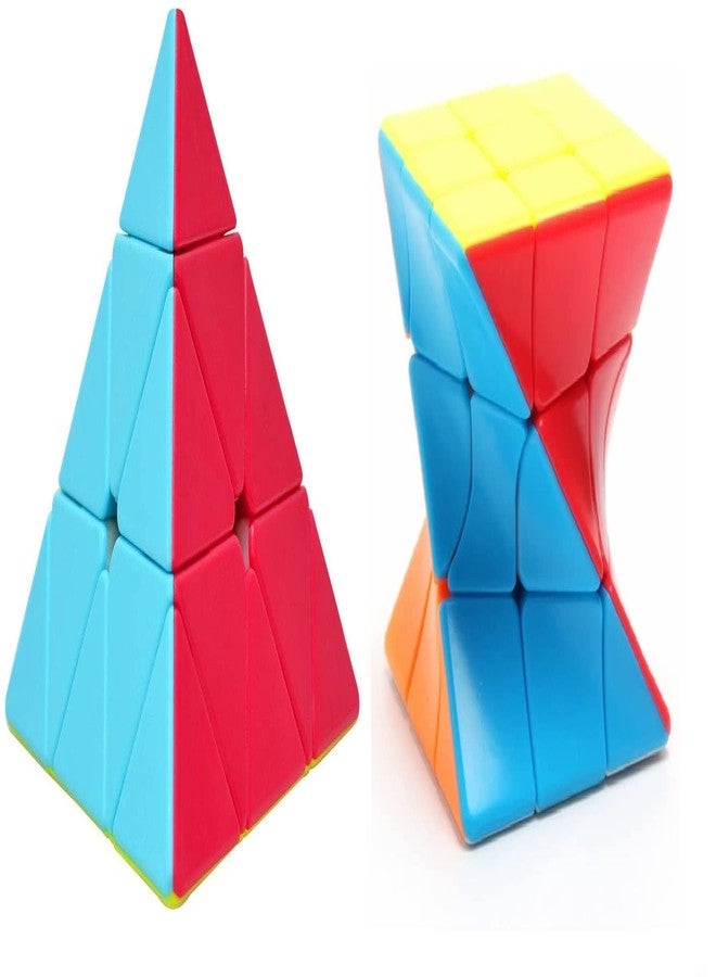 Authfort 3 X 3 Twist Speed Cube and Pyraminx Pyramid Triangle High Speed Stickerless Cube Combo Pack of 2 - Image 2